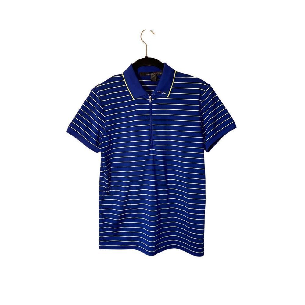 Ralph Lauren RLX Men’s Blue and Yellow Short Sleeve Polo Shirt Size Small